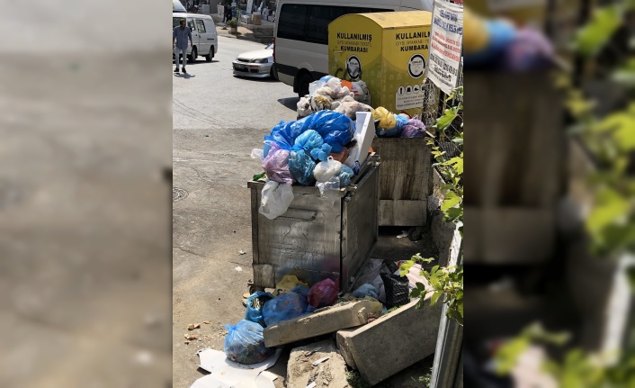 Maltepe'de çöpler kutulardan taşmaya başladı
