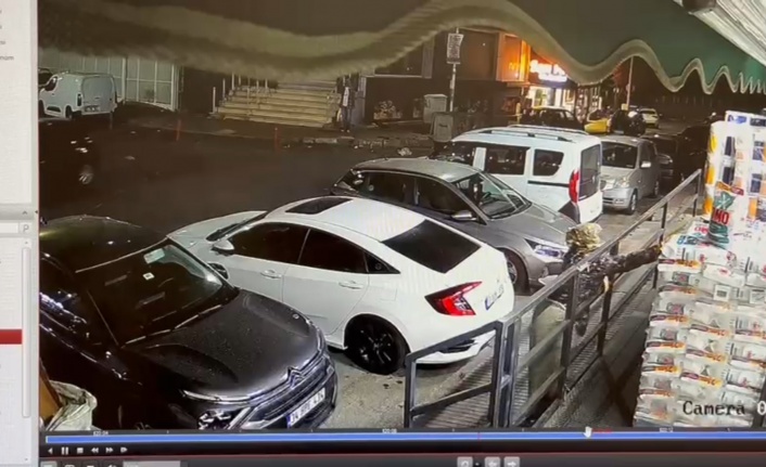 Maltepe'de temizlik malzemesi hırsızlık anı kamerada